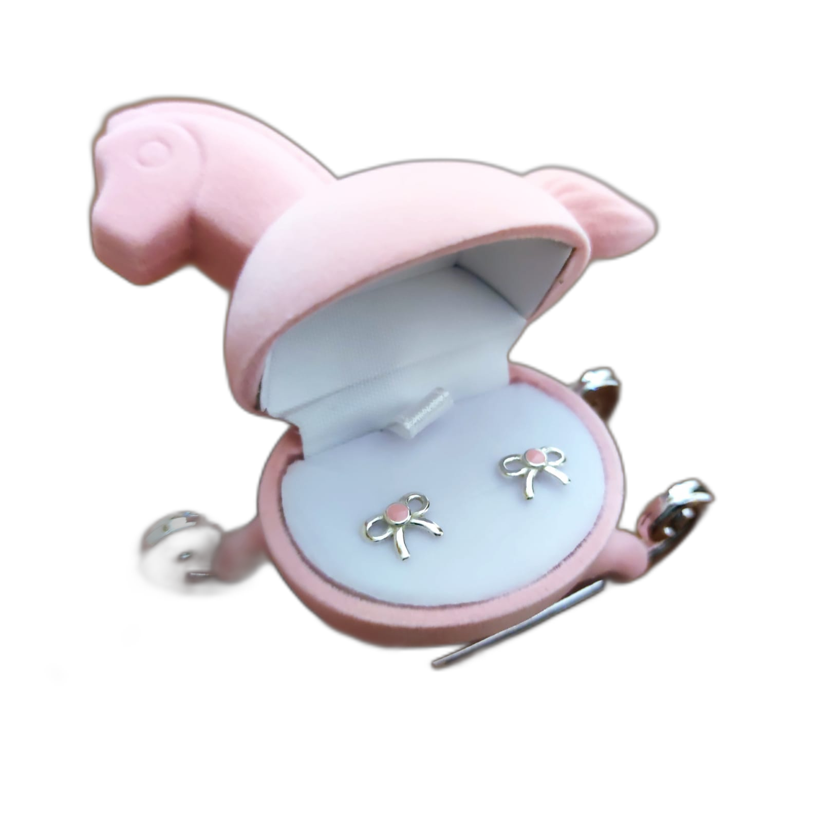 Escuche Caballito terciopelo rosa para Joyería_1